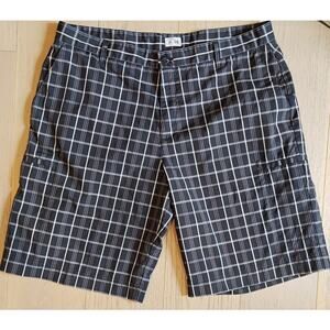Adidas Men’s Golf Shorts‎ Size 38 Black White Plaid Casual Performance 88387